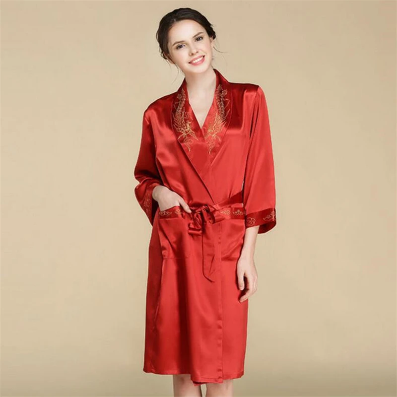 IANLAN/сезон весна-лето, женский халат из натурального шелка 100%, 22 момме, тяжелая Женская Шёлковая пижама, длинная Пижама с поясом IL00457B