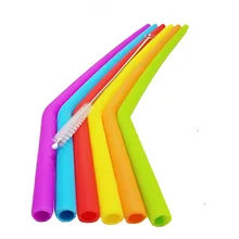 6 шт многоразовый силикон соломинки набор, длинные гибкие соломинки с чистящими щетками бар соломинки для напитков аксессуары для вина