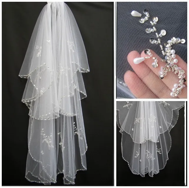 2015 Sale Wedding Veils Long White Elegnt Mantilla...