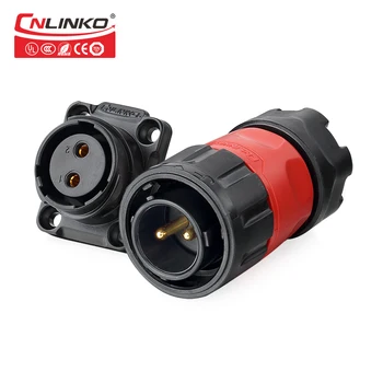 

Cnlinko 2pin automotive electrical 20A connector AC DC screw bulkhead power connector circular plugs led strip light connectors