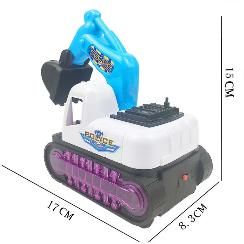 Креативная музыка и огни светящиеся Дети Мини Поворотная игрушка Полицейская машина грузовик экскаватор детские мальчики игрушка автомобиль подарок