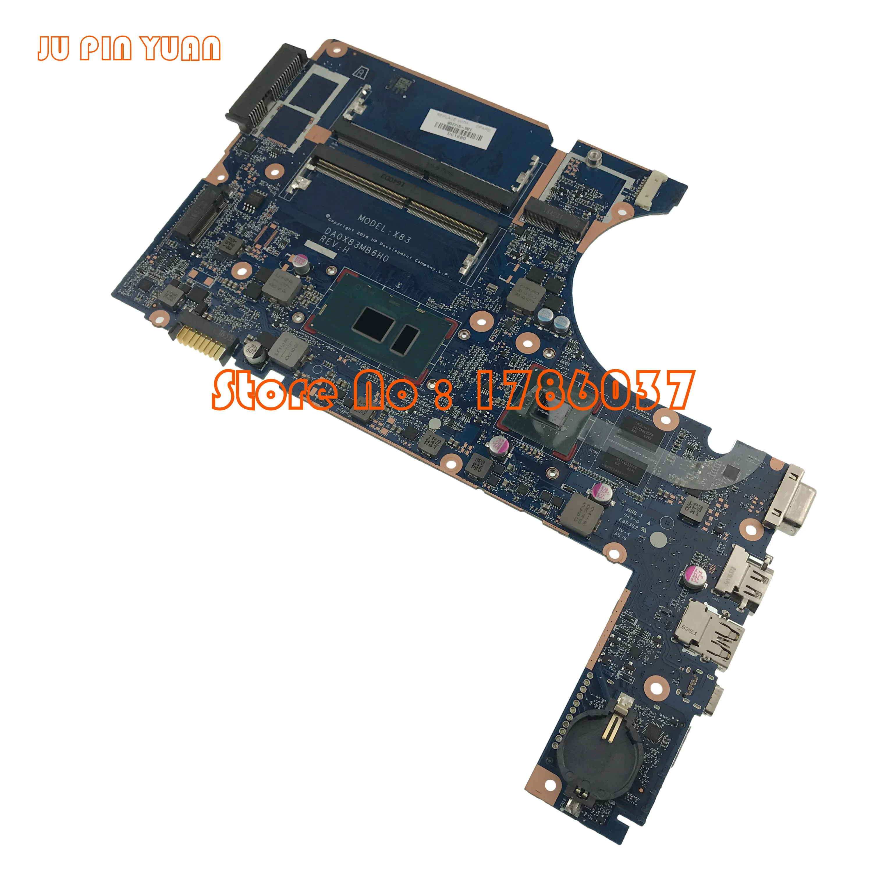 Ju pin yuan для hp ProBook 450 G4 470 G4 Тетрадь 907715-601 907715-001 аккумулятор большой емкости DA0X83MB6H0 материнская плата I7-7500U полностью протестирована