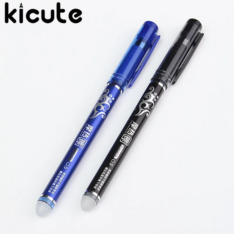 Kicute 12 шт./лот 0,5 мм стираемые гелевая ручка Волшебная стираемая ручка гелевая ручка канцелярия Школьные принадлежности подарки синие