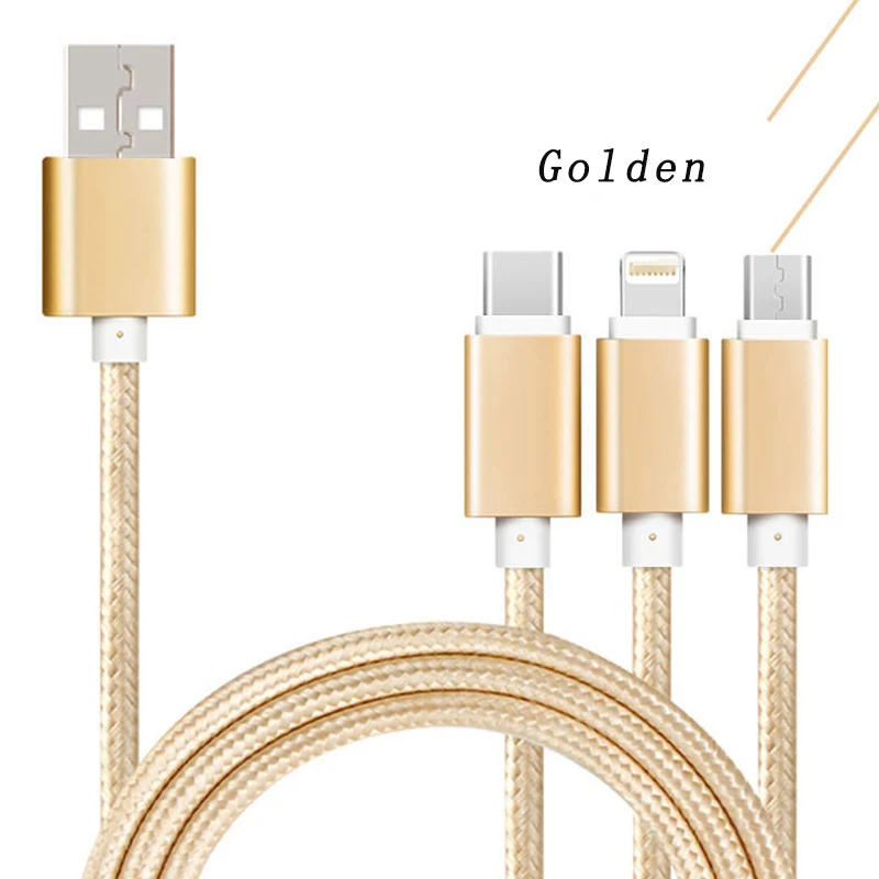 

Smart Data Line Three in one fast charging Aluminum alloy material Full copper wire core for andriod IOS windows huawei Samsung