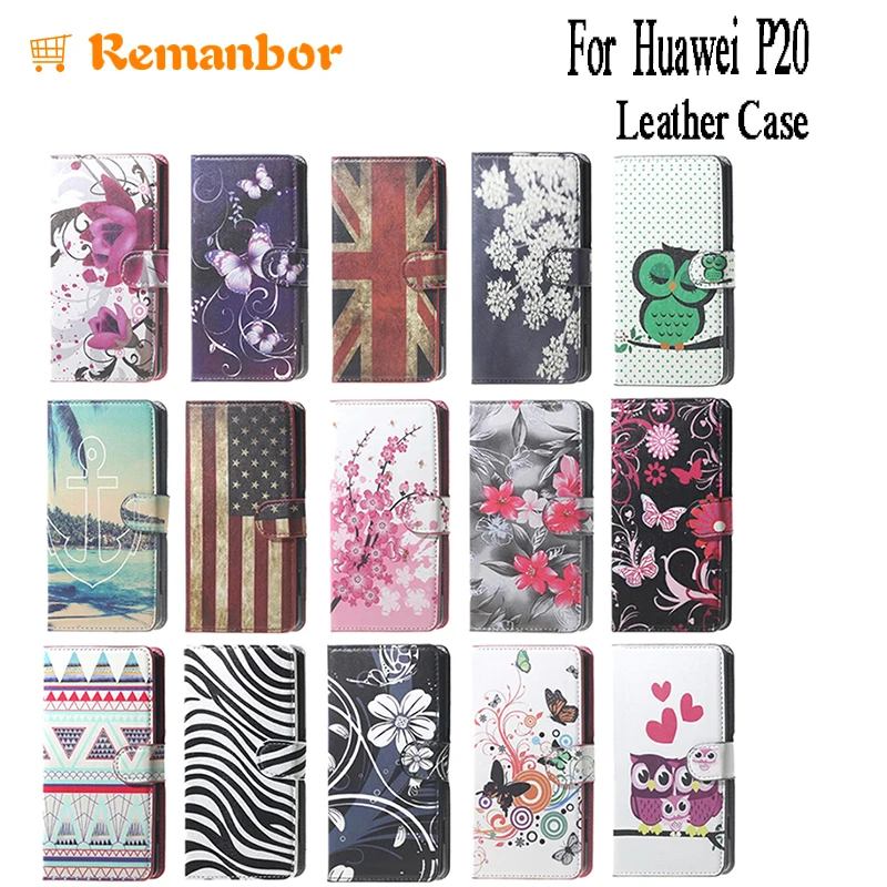 Remanbor для huawei P20 из искусственной кожи скольжению флип бумажник чехол с карты