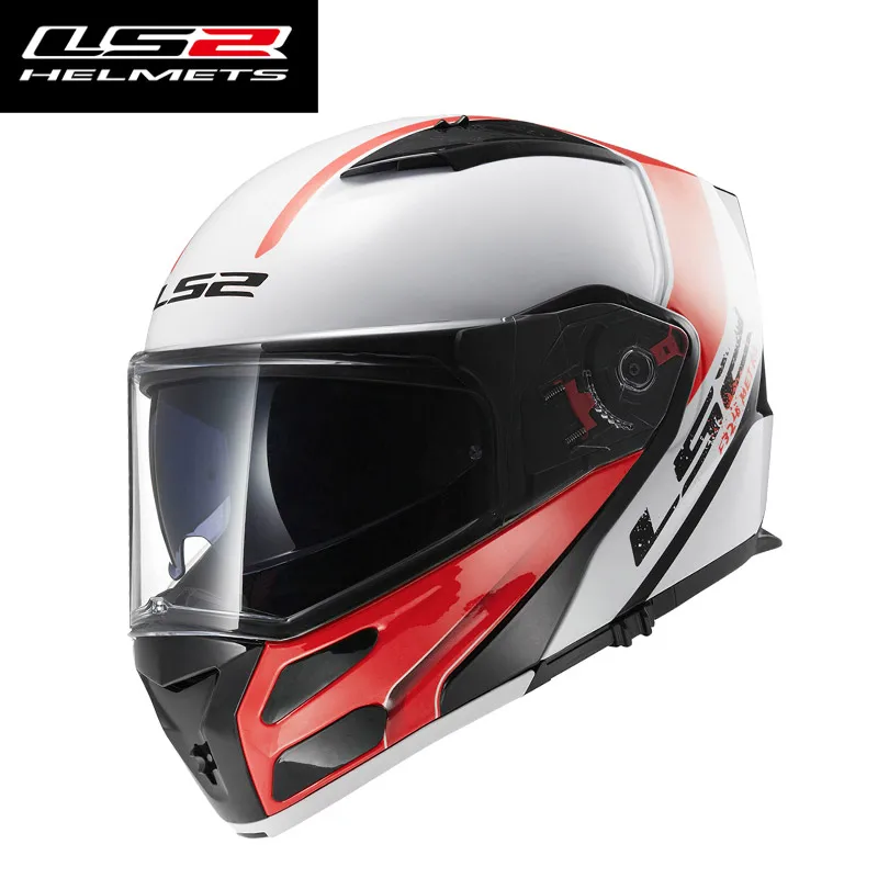 LS2 авторизованный магазин FF324 флип ап мото rcycle шлем двойной щит со съемной