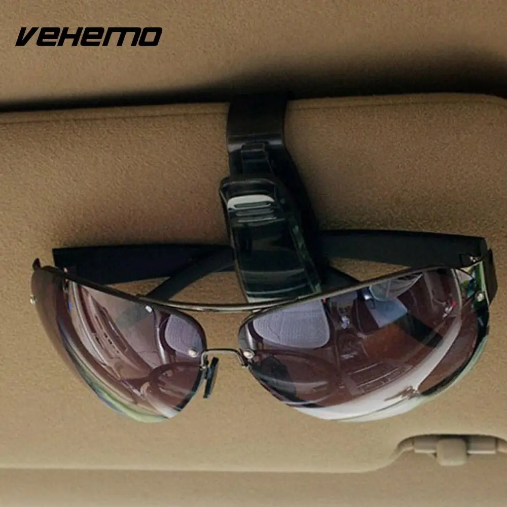Vehemo Sun Visor Black Universal Portable Car Glasses Clip Card Car