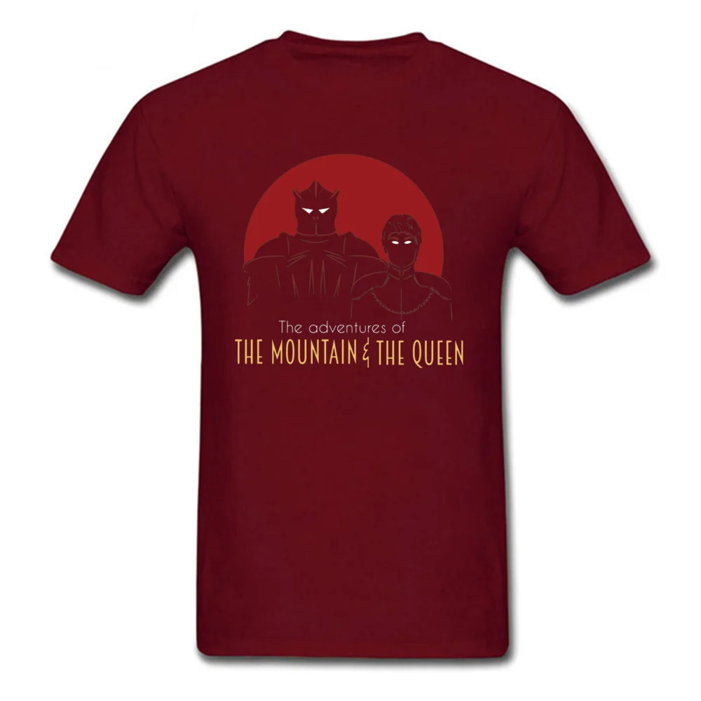Design 2018 Man T Shirts Crew Neck Short Sleeve All Cotton Tops T Shirt Funny Tee-Shirts Wholesale The Adventures of the mountain and the queen  maroon
