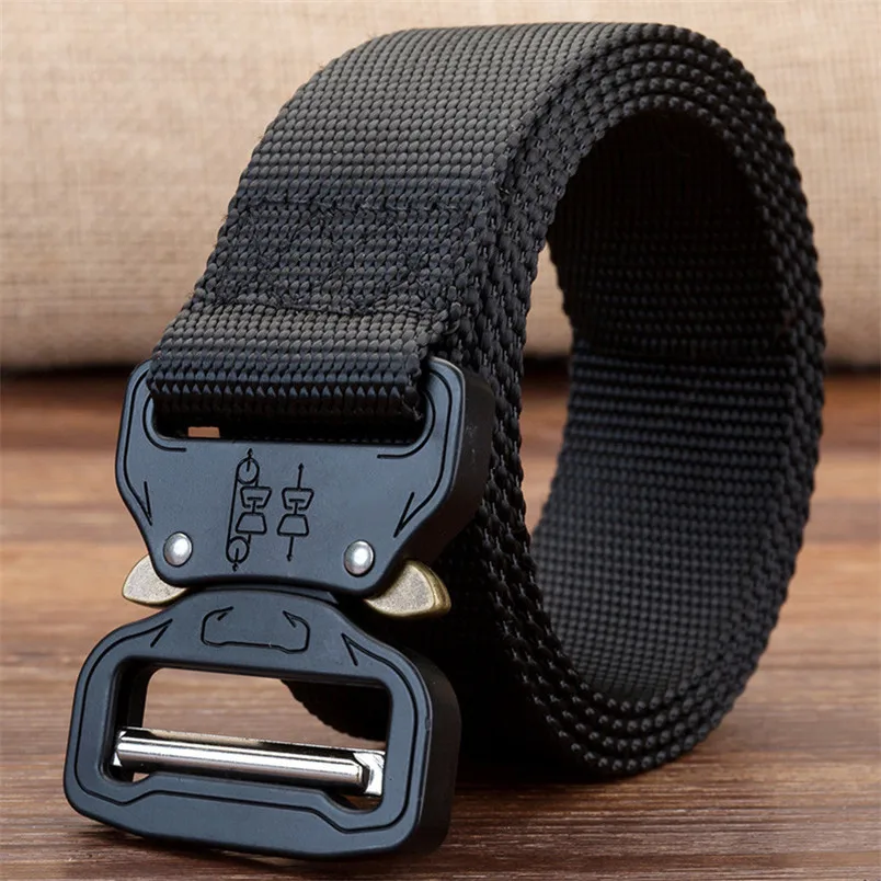 1PC Men Durable Outdoor Training Belt Tactical Thicken Nylon Metal Belt 115cm Outdoor Tool #3n16 (1)