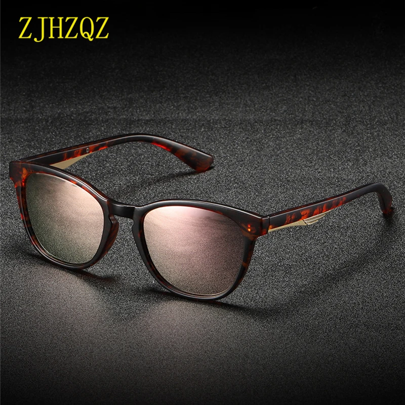 

ZJHZQZ Men Polarized UV400 Retro Sunglasses For Women Driving Leopard Tortoiseshell Black Frame Pink Brown Green Lens Eyeglasses
