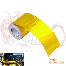 2 дюйма* 5 м отражающая Золотая термолента впускная пленка Светоотражающая теплоизоляция самоклеящаяся теплозащита двигателя EX006