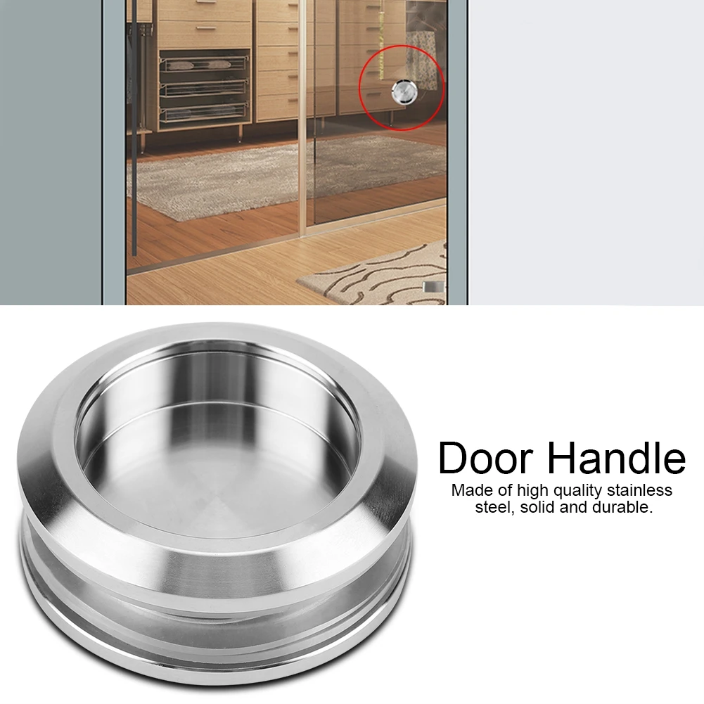 

Stainless Steel Door Handle Suction Cup Wall Mounted Pull Circular Oval Hardware For Bathroom Door