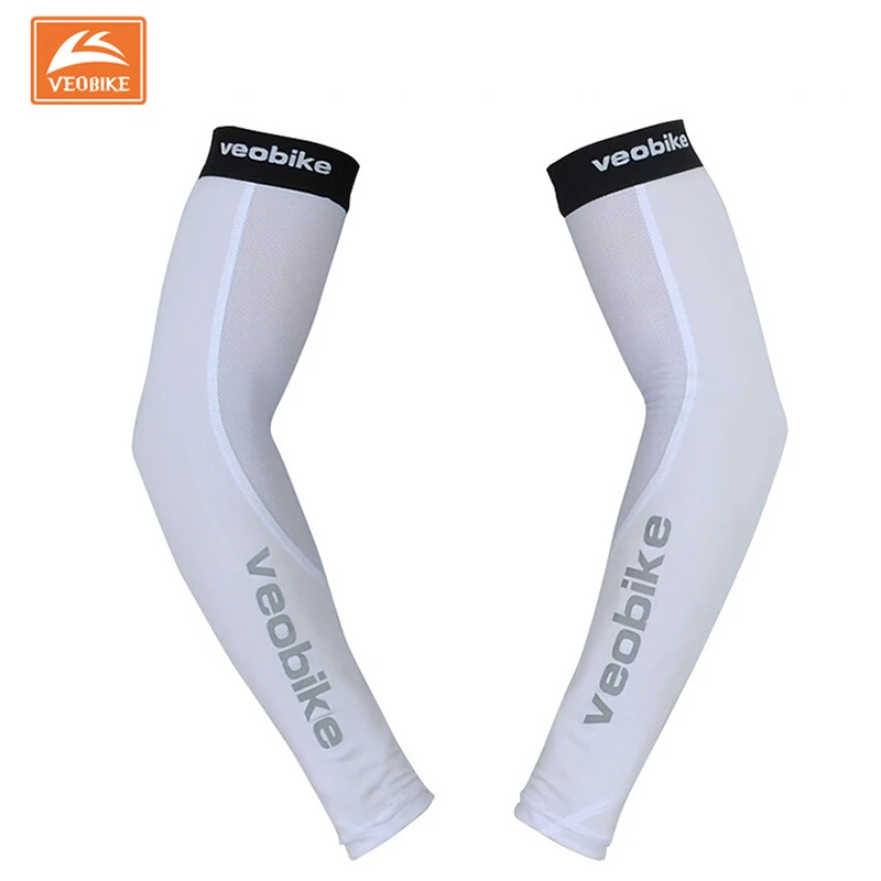 VEOBIKE White Cycling Arm Sleeve Warmers Breathable Cycling Sleeves