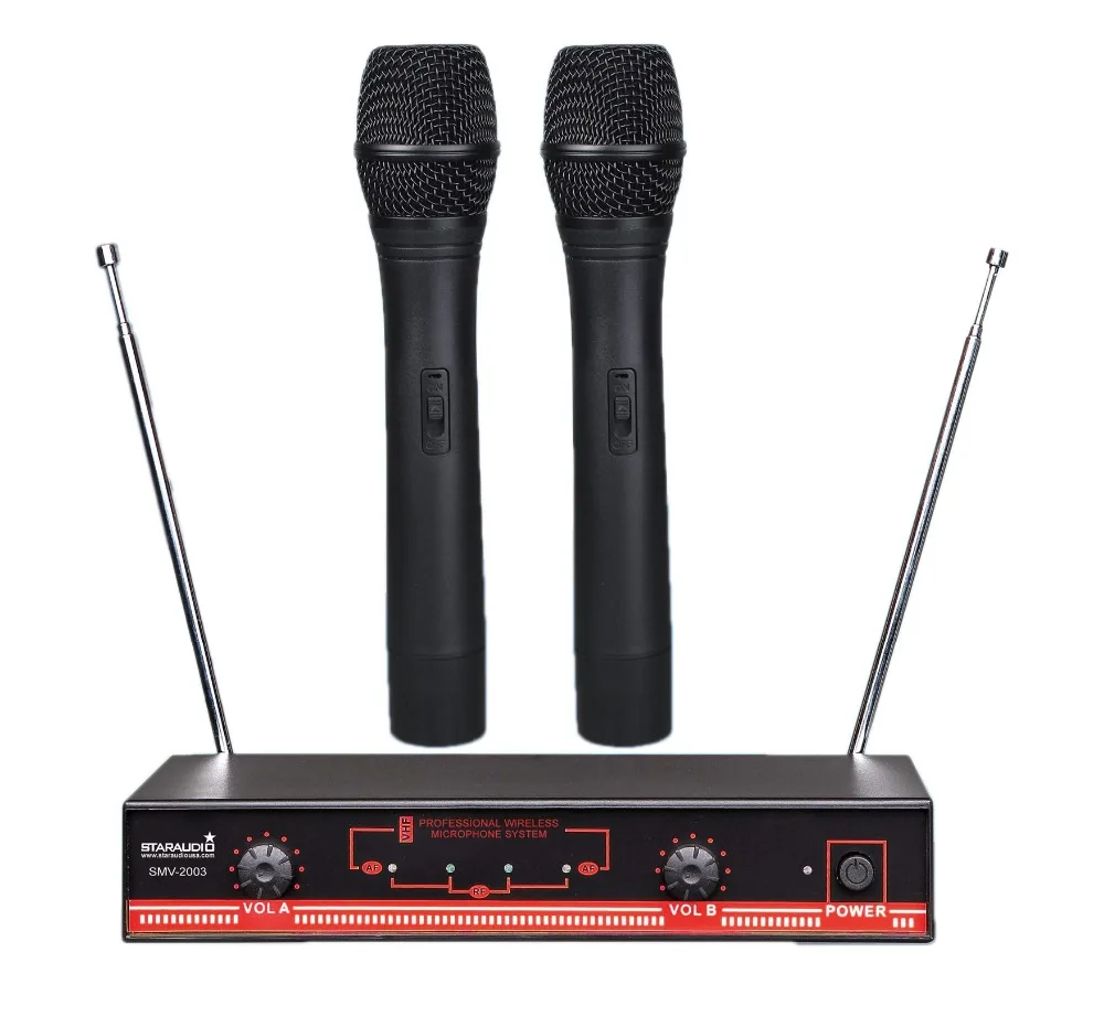 STARAUDIO Dual Channel VHF Wireless Microphone Set 2CH Church Handheld