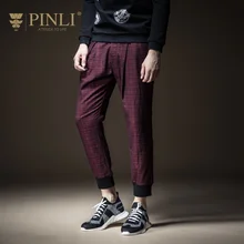 Регулярные Jogger предложение Лидер продаж полиэстер Mid для мужчин Pinli булавки Li осень мужчин's брюки для девочек, молодежи решетки, тонкий, мотобрюки, B183317358