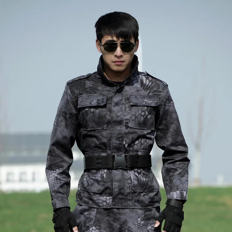 S-6XL Homme Camouflage Militaire Combat Casual Vestes Poches Shirts Tops Manteaux une 