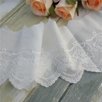 

High Quality Cotton Embroidered Lace Trim DIY Clothing Decorative Lace Sewing Accessories Skirt Lengthened Width 13cm 190511