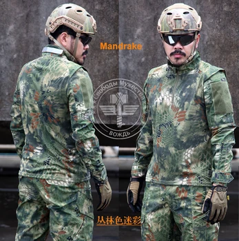 

Kryptek Camo Mandrake Tactical Shirt Ripstop long sleeve Combat shirt Typhon police 1/4 Zip combat shirt