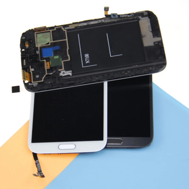 Для samsung Galaxy Note 2 Note2 II N7100 N7105 ЖК дисплей дигитайзер сенсорный экран с рамкой
