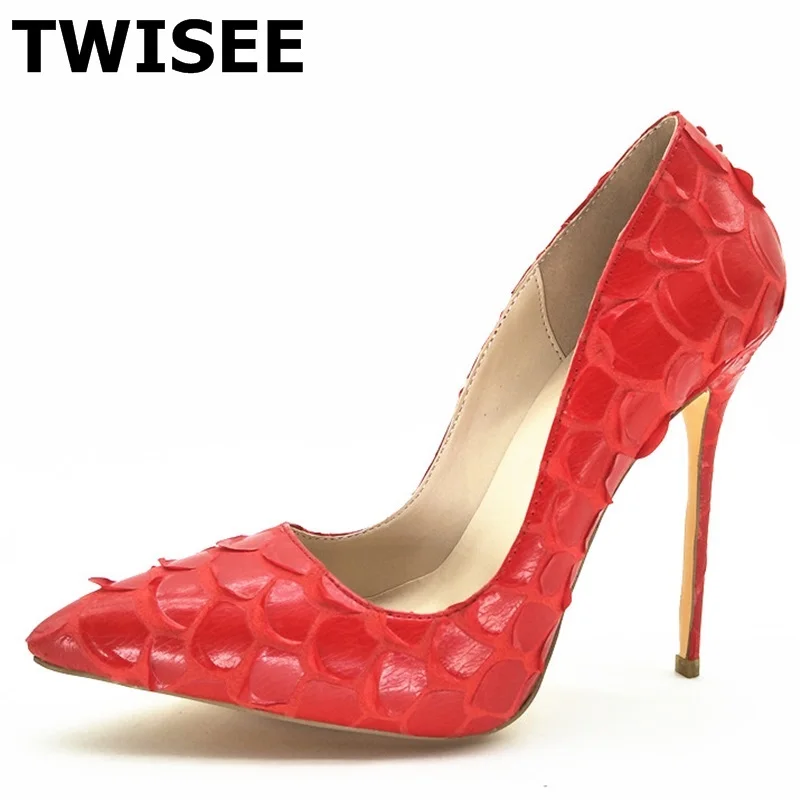 

women pumps platform shoes shallow hot selling point toe thin high heels 12 cm woman wedding shoes flock leisure red
