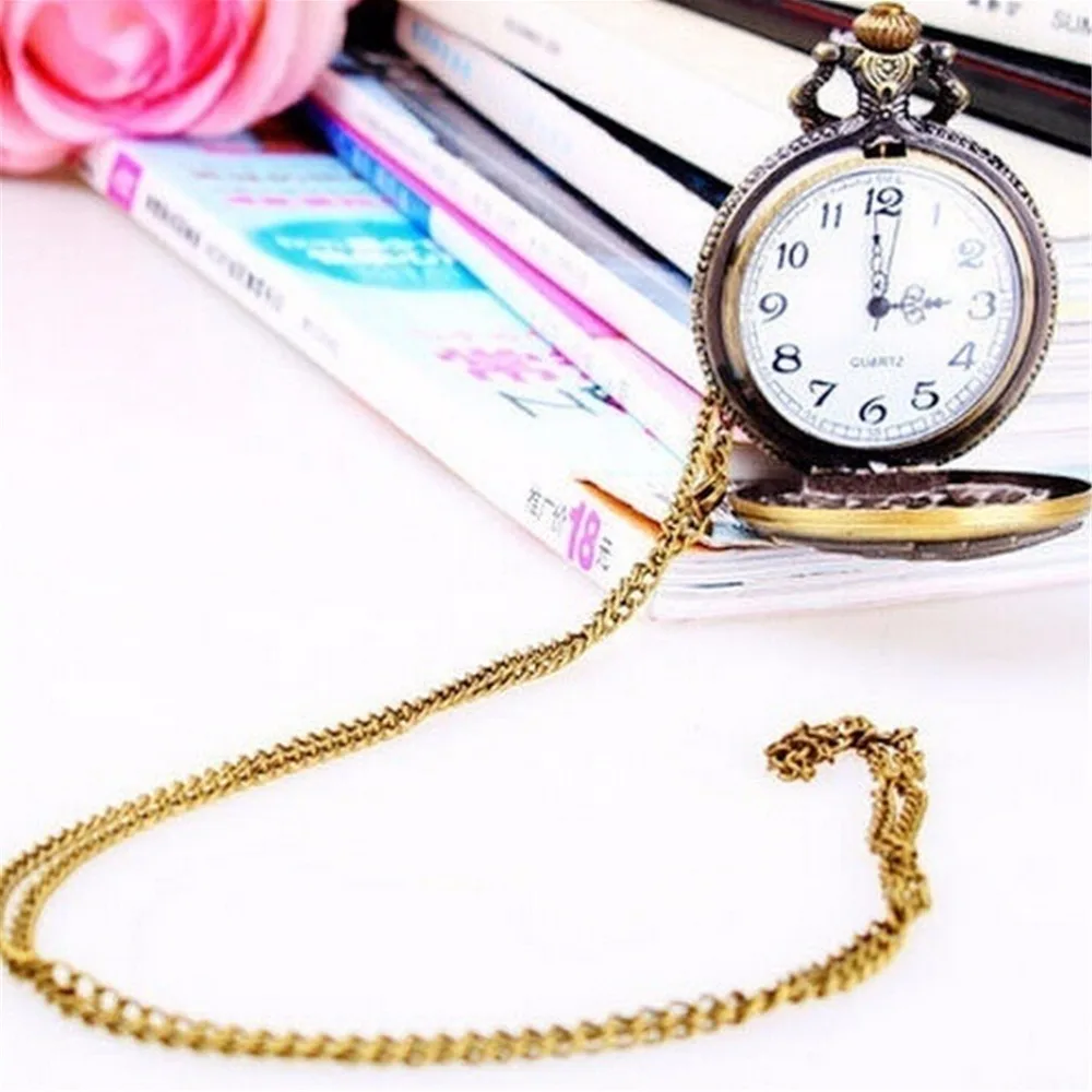 

Playing Vintage Poker Cards Shape Necklace Quartz Pocket Watch Chain Pendant Necklace Xmas Gift