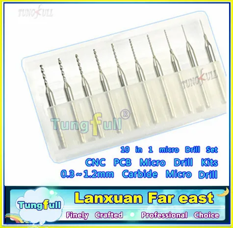 

10 Pcs 0.3mm to 1.2mm Carbide Micro Drill Bits CNC PCB Dremel practical rotary accessories for carving