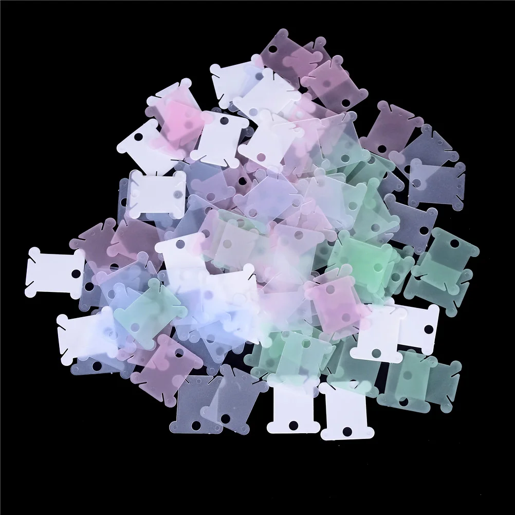 

HOT 100Pcs/Pack Plastic Embroidery Floss Craft Thread Bobbin Cross Stitch Storage Holder