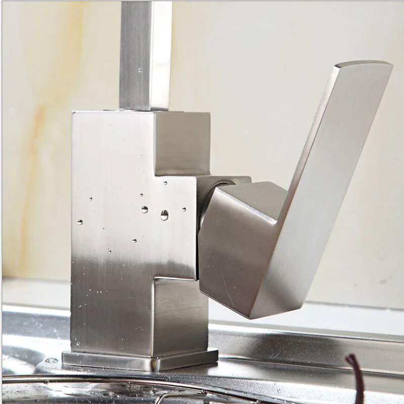 Stainless Steel Square Kitchen Faucet Washing Basin Water Tap Hot And Cold Mixer Kitchen Sink Dish Washing Basin Bathroom Faucet