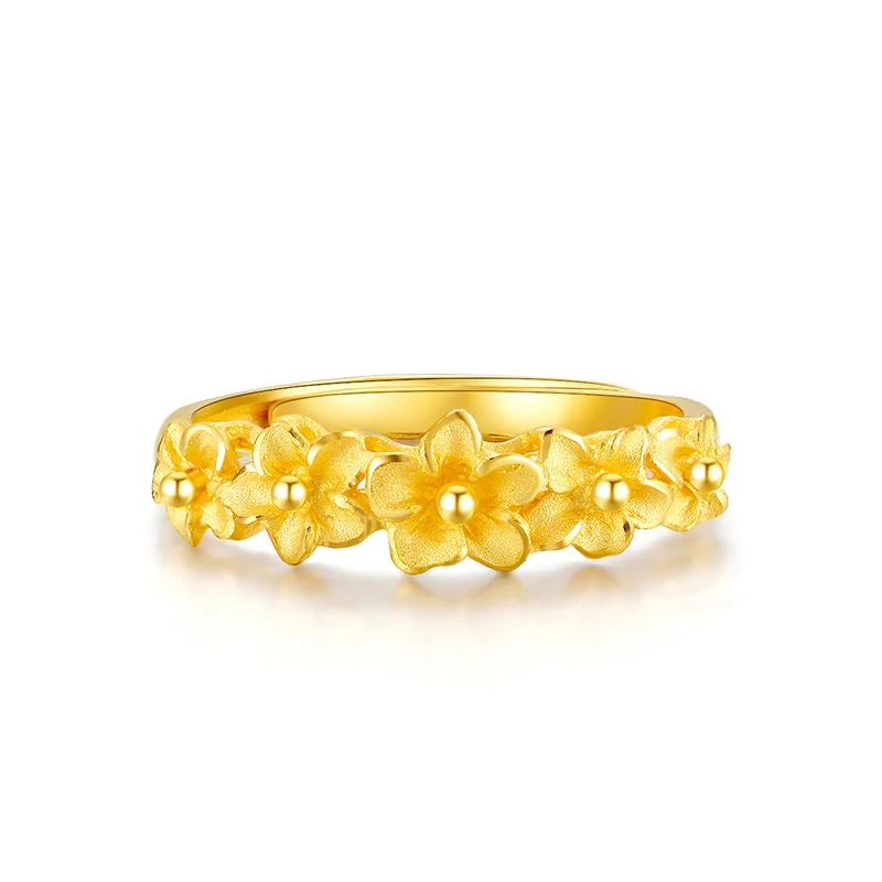 JMZB 24 К кольцо из чистого золота Настоящее AU 999 кольца из цельного золота высококлассные красивые цветы трендовые классические ювелирные изделия Новинка