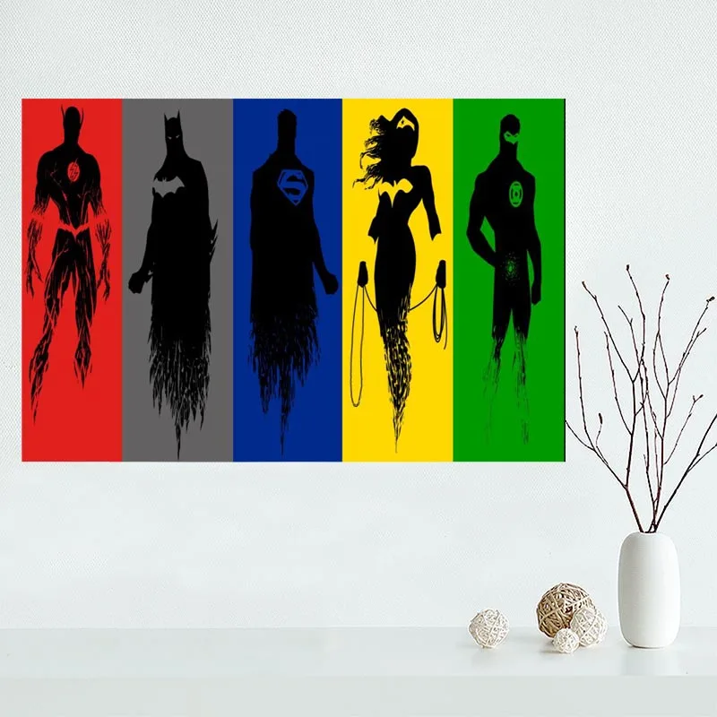 Custom Canvas Justice League Poster Art Decoration Poster Cloth Fabric ...