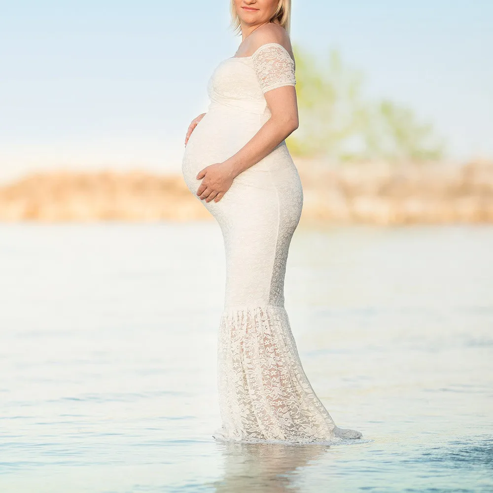 Платье для беременных женщин Pregnants Сексуальная фотография Реквизит c оголенными плечами или v-образным вырезом кружева длинное платье арт фото платье#42