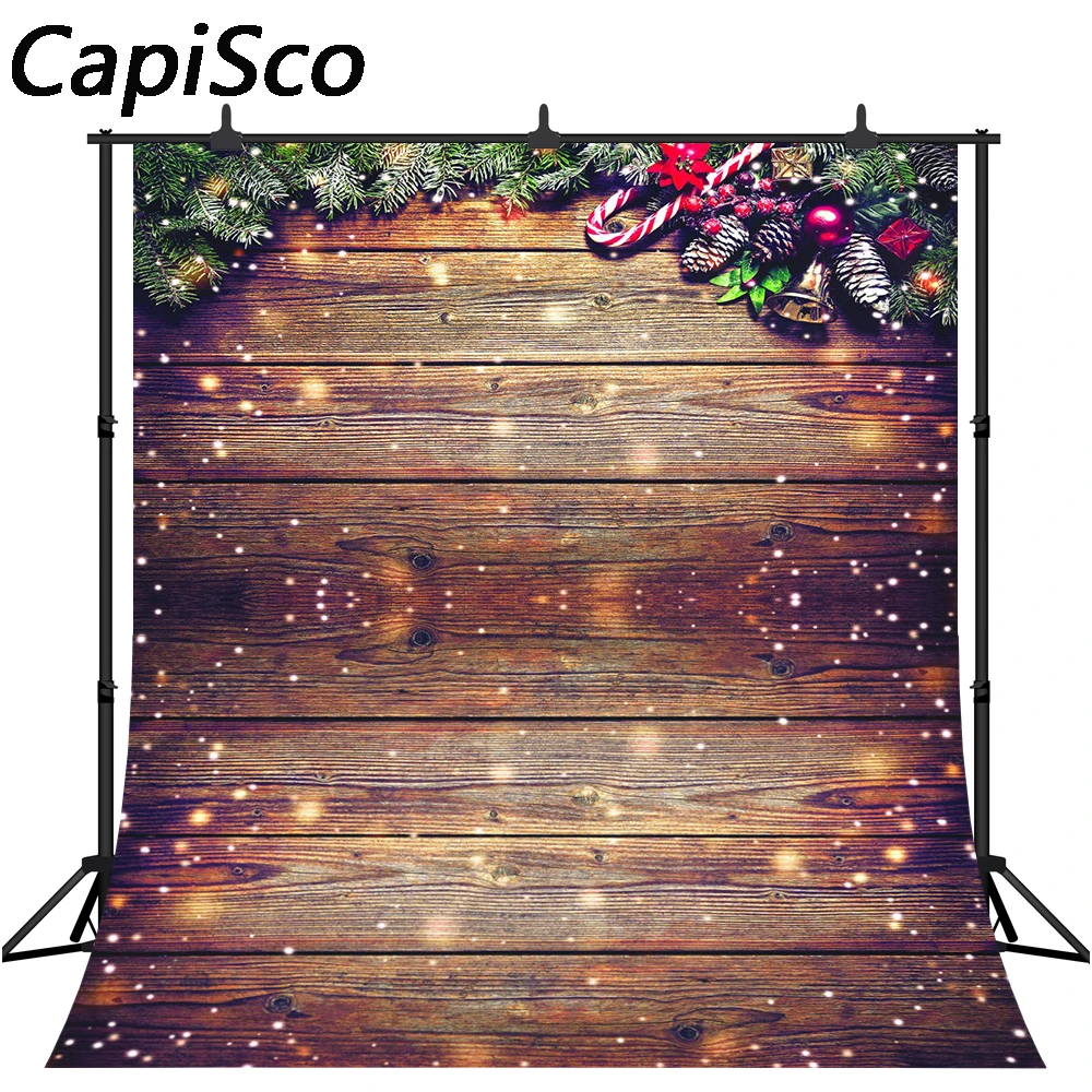 

Capisco Snowflake Christmas Wood Wall Photography Backdrop Kids Portrait Photo Background Studio Photobooth Photographer Props