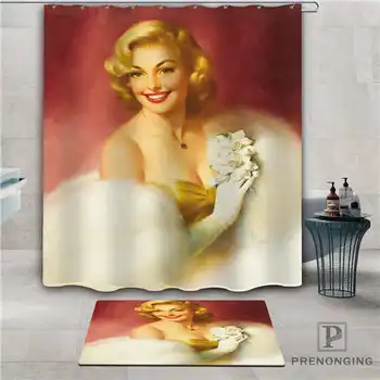

Custom pin-up-girl (6) Waterproof Shower Curtain Doormat Home Bath Bathroom Polyester Fabric Multi Sizes#2019-1-05-74