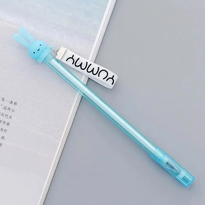 Гелевая ручка в форме свежего кролика, сделай сам, офисные канцелярские принадлежности и школьные принадлежности, гладкие черные и синие чернила, ручка 0,38 мм, 1 шт - Цвет: lan