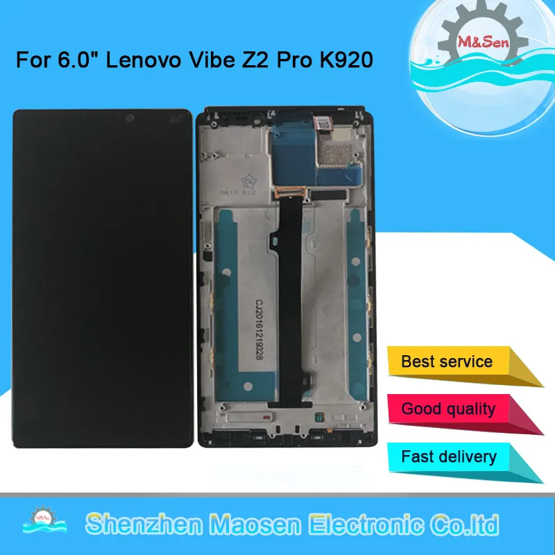 M& Sen для 6," lenovo K920 Vibe Z2 Pro ЖК-экран рамка+ сенсорная панель дигитайзер для lenovo K920 дисплей в сборе