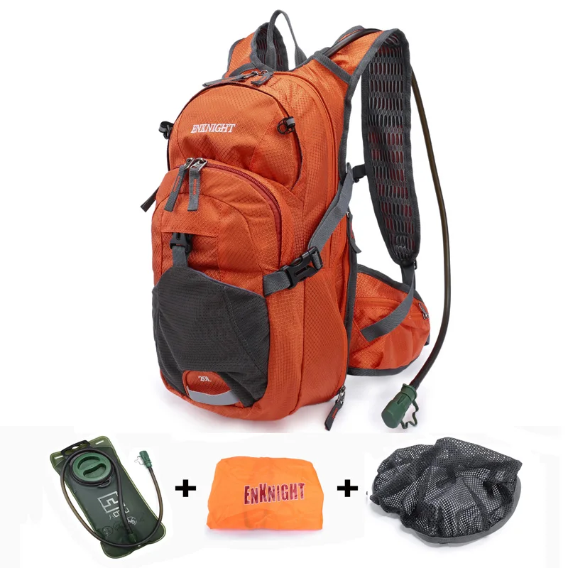 ENKNIGHT 20L Hydration Pack Waterproof Cycling Backpack Hiking Traveling Bag Running Adventure Professional Sports Bladder Gifts - Цвет: orange with 3