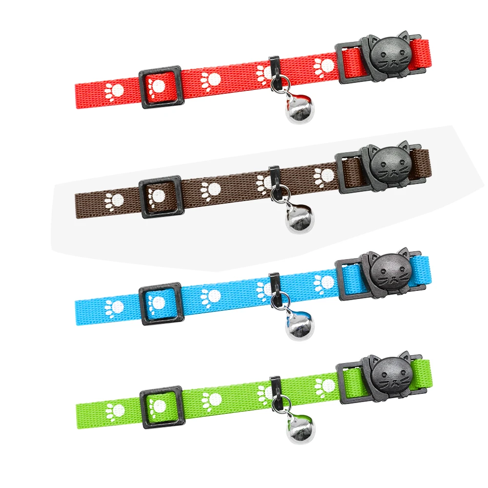 4pcs/lot Quick Release Cat Collar Nylon Safety Breakaway Cat Kitten Collars with Bell For Small Pets Cats Dogs Mixed 4 Colors 4pcs/lot Quick Release Cat Collar Nylon Safety Breakaway Cat Kitten Collars with Bell For Small Pets Cats Dogs Mixed 4 Colors