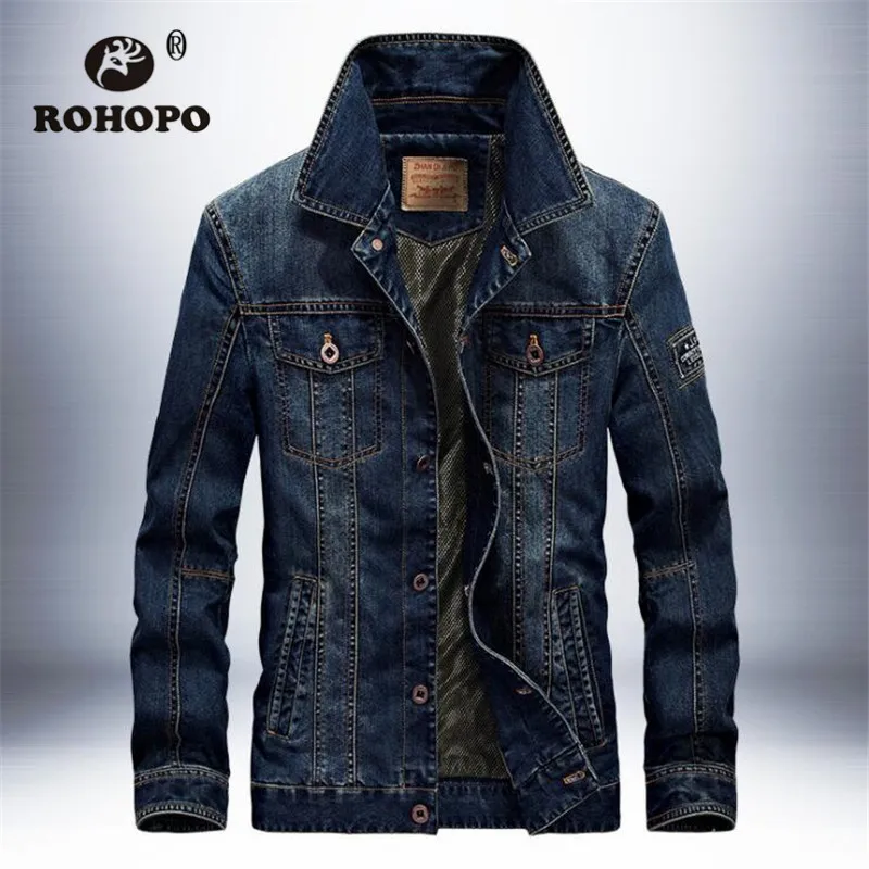 Sky Blue Deep Blue Denim Jeans Jacket Man 2019 Spring Autumn Fashion Male Slim Denim Cotton Outwear College Male Denim Coat