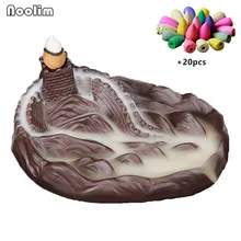 Керамическая большая настенная курильница для благовоний горелка креативный дым водопад башня для благовоний держатель домашний офис Декор+ 20 шт пирамидки благовоний