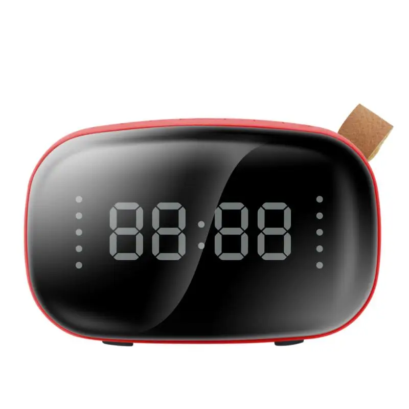 

Brand Ituf Desktop Bluetooth Speaker Wireless Stereo Alarm Clock Speakers with TF Time Display 18650 Battery altavoz for Phone