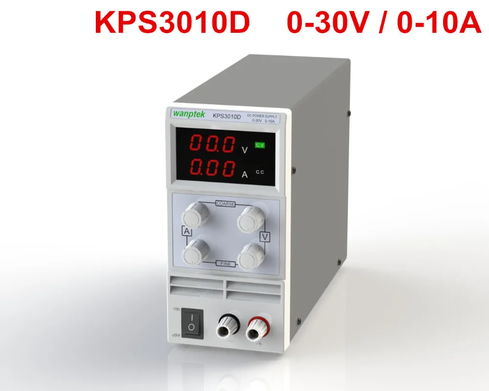 Free shipping KPS3010D Adjustable High precision double LED display switch DC Power Supply protection function 30V10A 110V-230V
