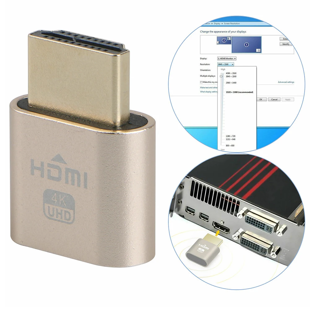 

Mini HDMI Virtual Display Adapter 1920x1080 4K HDMI DDC EDID Dummy Plug EDID Ghost Display Fake Locking