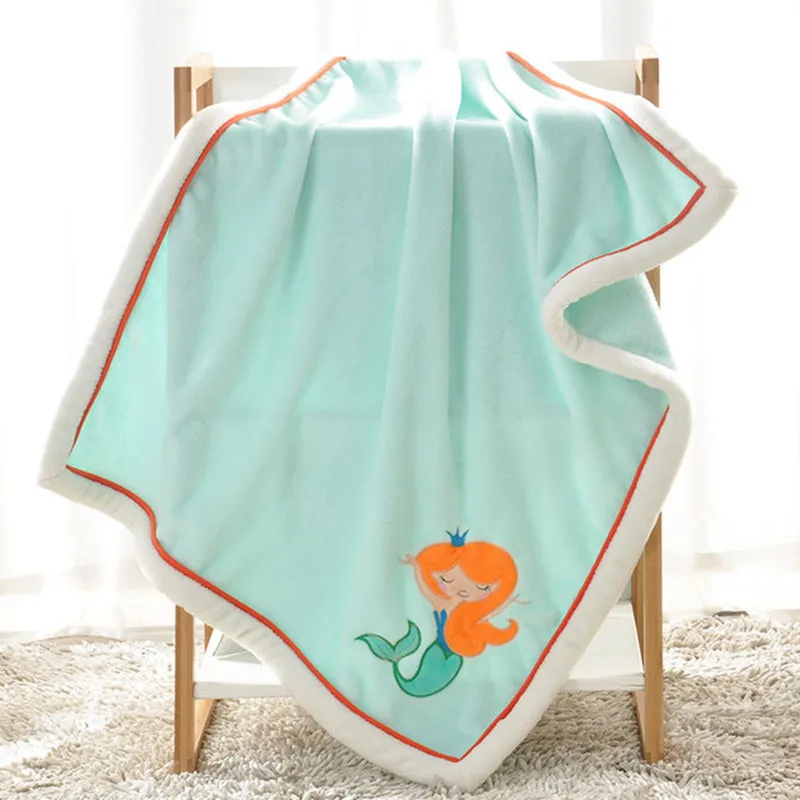Baby Blankets Newborn Swaddle Wrap Blanket Super Soft Infant Bebes Basket Stroller Bedding Covers Children Cartoon Quilts 100*75