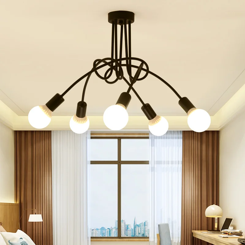 Современный светодиодный потолочный светильник черного цвета для домашнего освещения