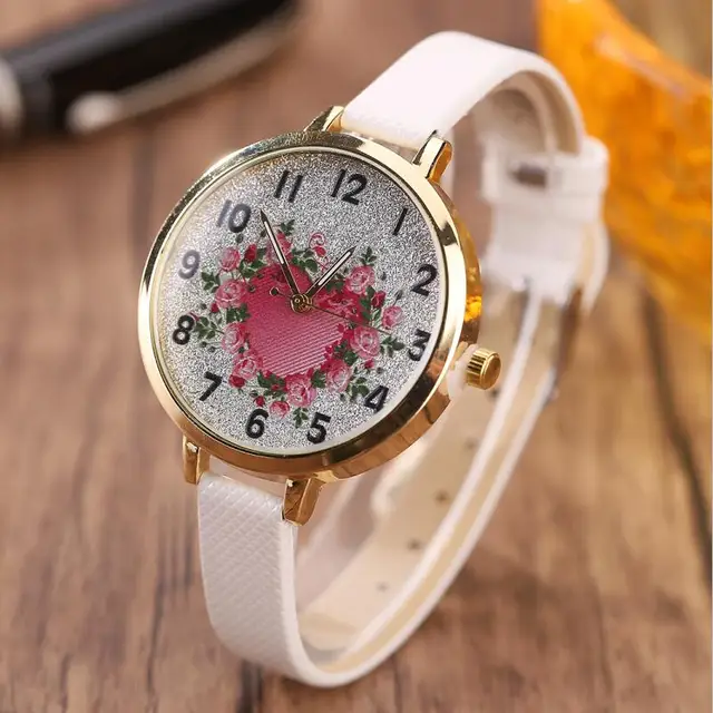 MINHIN Roses Heart Design Quartz Watch Personalized Ladies Casual Bracelet Watch MINHIN Roses Heart Design Quartz Watch Personalized Ladies Casual Bracelet Watch