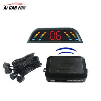 

Wire Parking Sensor Kit 4 Buzzers Auto Reverse Backup Radar Monitor System detector LCD display Car parktronic Assistance