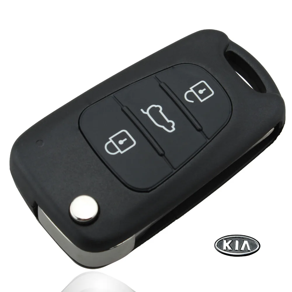 Car Key Shell Replacement 3 Buttons For Kia K2 K5 Forte Sportage Soul Flip Remote Key Case Blank Cover with logo  
