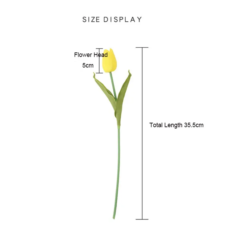 Искусственные цветы из ПУ-тюльпаны, 35,5 см, свадебные украшения для автомобиля, мини тюльпан для украшения дома и сада, аксессуары, искусственные цветы