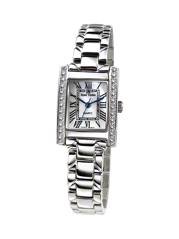 

Royal Crown 6306 Italy brand Jewelry Watch Diamond Japan MIYOTA platinum Fine Dress Bracelet Luxury Girl Birthday Gift