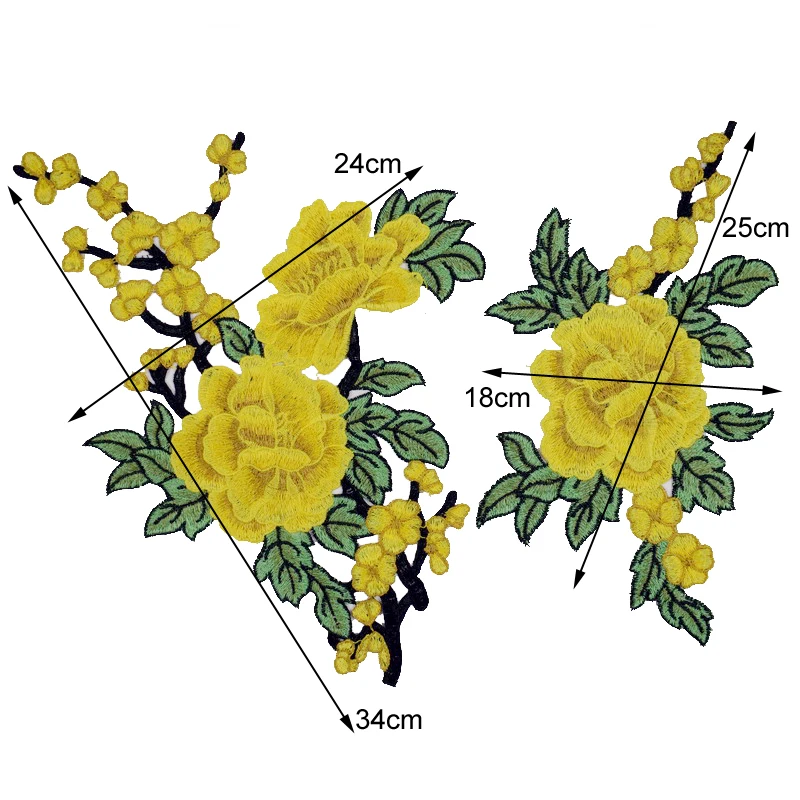 Lace Accessories 3D Embroidered Fabric Rose Flower Venise Lace Sewing Applique Collar Neckline 1Pc